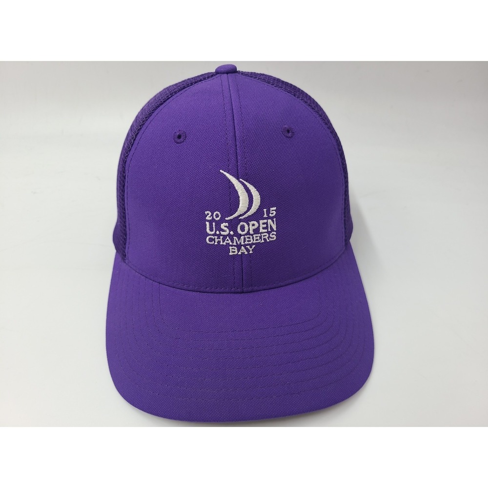 2015 US Open Chambers Bay Nike Golf Mesh Flex Fitted M-L Hat Cap Course Purple